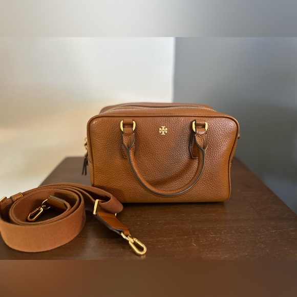 Tory Burch Handbags - Tory Burch Blake Barrel Satchel, Brown Leather